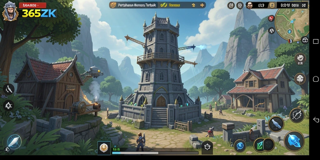 Tampilan gameplay Tower Defense yang mendebarkan di 365ZK.