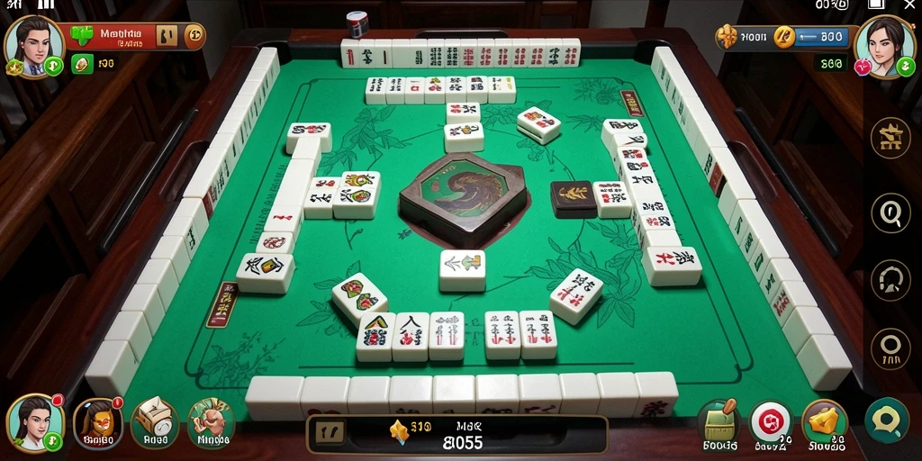 Tampilan gameplay Mahjong yang menarik di 8055.