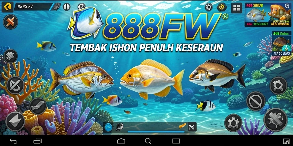 Screenshot gameplay 888FW yang menampilkan aksi menembak ikan.