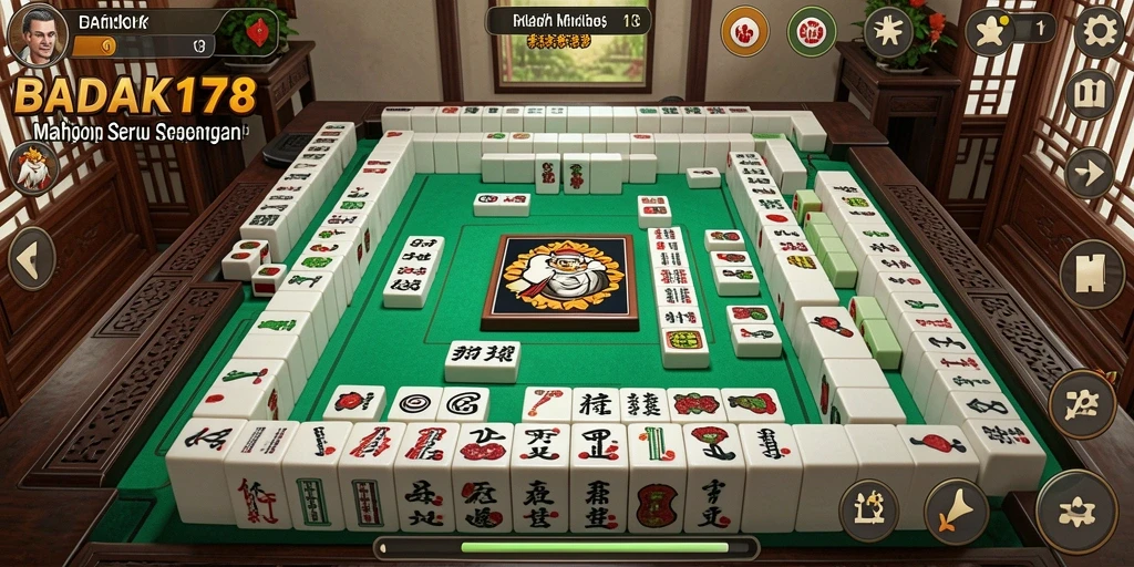 Tampilan gameplay menarik dari BADAK178 yang menghadirkan Mahjong klasik.