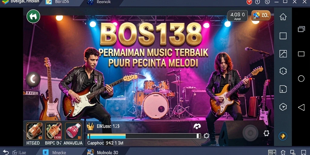 Tampilan screenshot utama BOS138 menunjukkan gameplay musik yang seru.