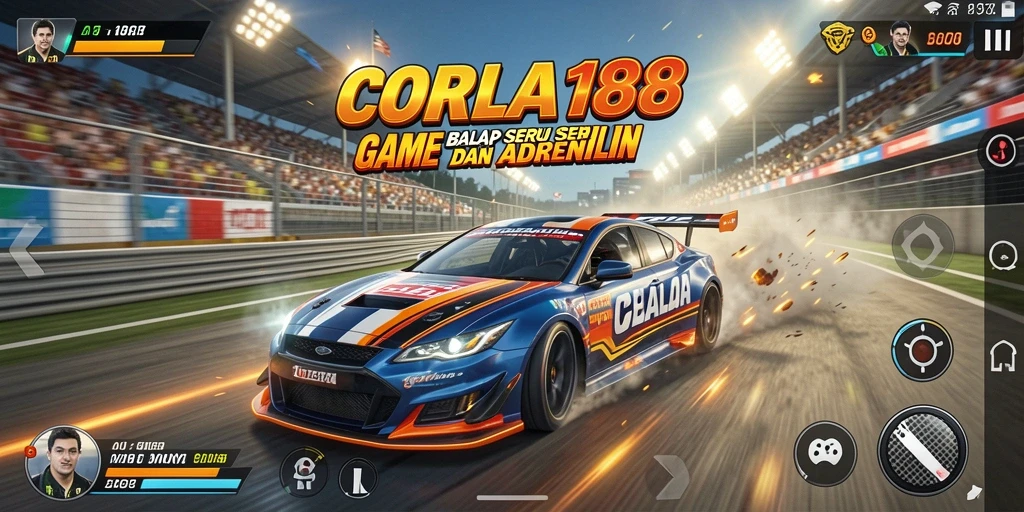 Tampilan gameplay <strong>CORLA188</strong> yang memukau saat balapan di trek yang menantang.