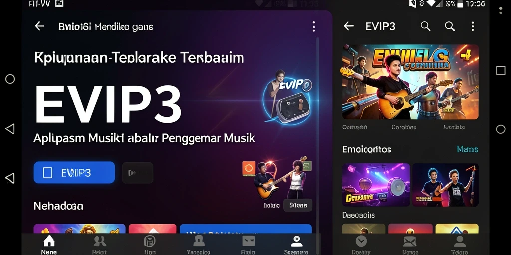 Screenshot gameplay EVIP3 menunjukkan interaksi pengguna dengan musik.
