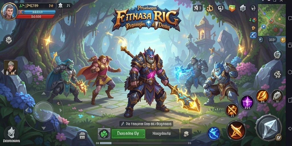 Screenshot utama JP6789 menampilkan aksi pertarungan seru di dunia RPG.