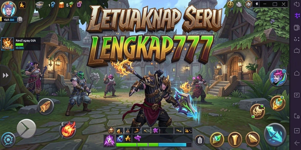 Screenshot gameplay LENGKAP777 yang menunjukkan pertarungan seru di dunia ARPG.