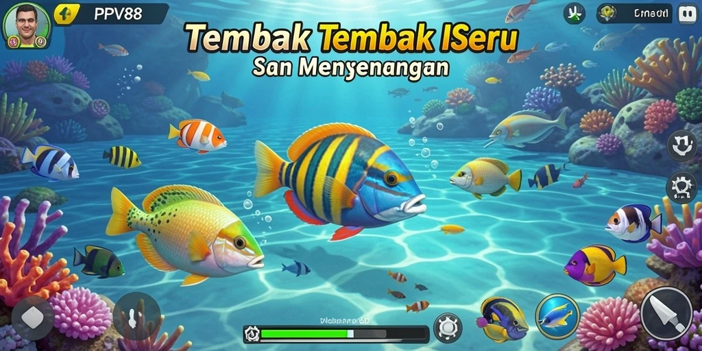 Tampilan gameplay PPV88 dengan aksi menembak ikan yang mendebarkan.