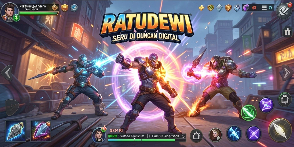 Screenshot gameplay RATUDEWI dengan pertarungan mendebarkan.