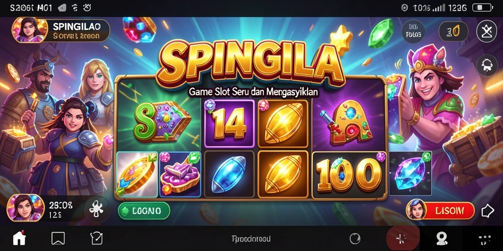 Tampilan gameplay SPINGILA yang mengasyikkan dan penuh warna.
