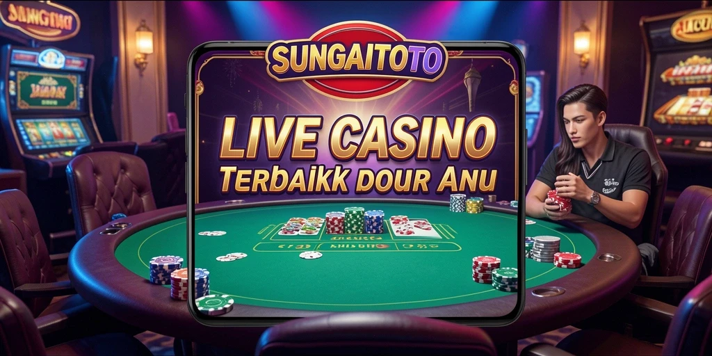 Screenshot SUNGAITOTO menampilkan dealer langsung dan suasana permainan yang dinamis.