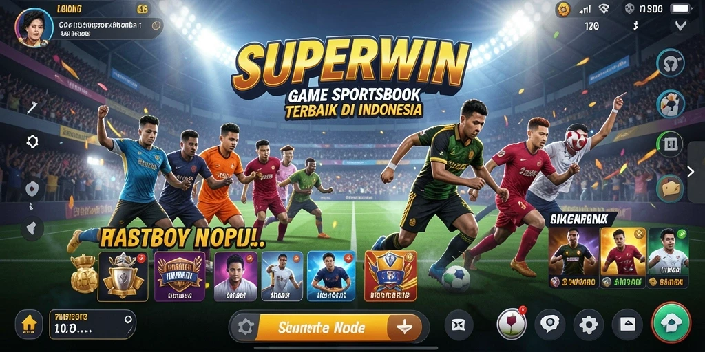 Screenshot utama SUPERWIN menampilkan antarmuka taruhan yang menarik.