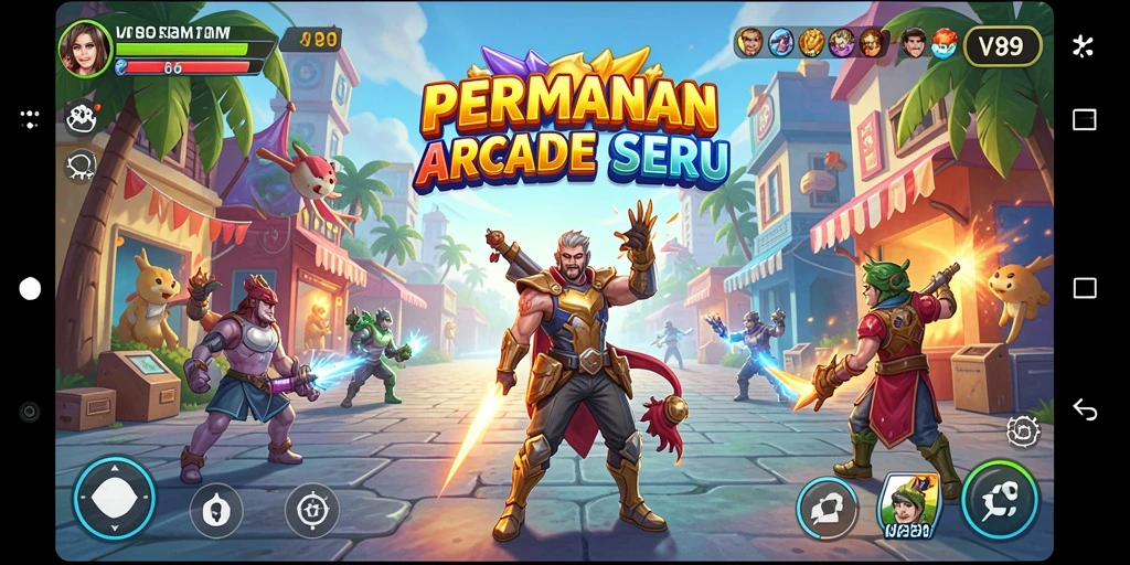 Screenshot gameplay <strong>V89</strong> memperlihatkan keseruan level arcade yang mendebarkan.