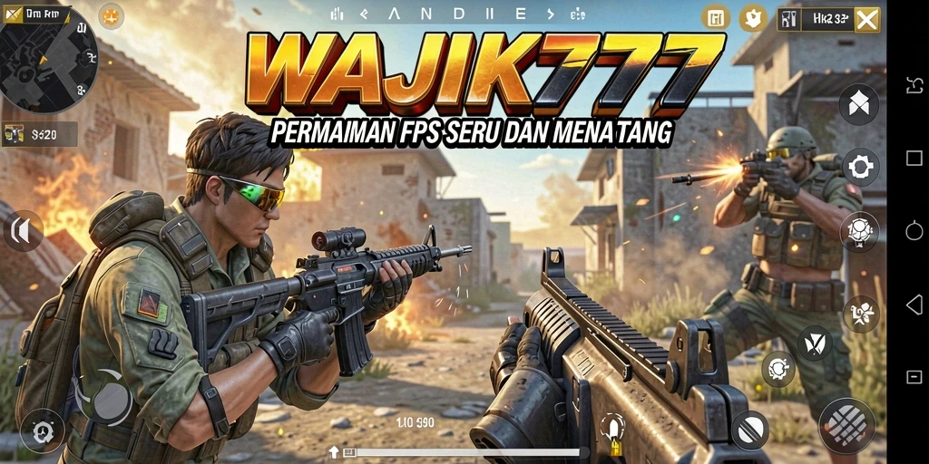 Tampilan aksi mendebarkan dalam permainan FPS WAJIK777.
